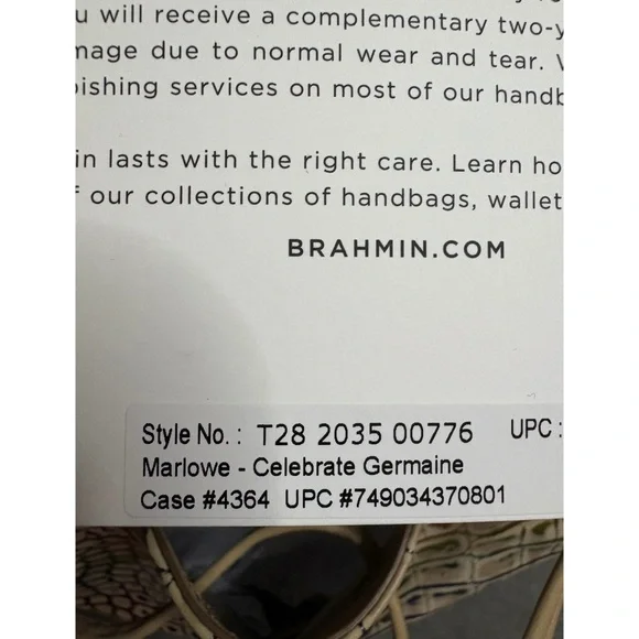 NWT**Brahmin Marlowe -Celebrate Germaine Large Bucket Bag**HTF**Metallic Accents - Picture 10 of 12